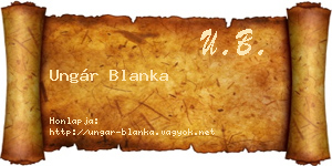 Ungár Blanka névjegykártya